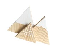 JEWEDECO Lot de 3 Ornements Triangulaires en Bois Blanc Style Montagne Enneigée, Décoration Intérieure Simple et Créative pour Maison ou Photo Prop