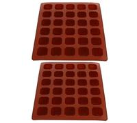 JEWEDECO Moule à Chocolat en Silicone 2 Pièces 26 Lettres Alphabet, Moule à Pâtisserie Économe en Énergie, pour DIY et Glaçons, Couleur Café