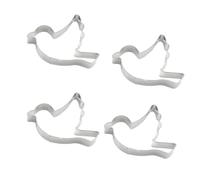 JEWEDECO Moules à Gâteau Antiadhésifs et Faciles à Démouler en Acier Inoxydable Forme Pigeon 4 Pcs pour Pâtisserie DIY et Boutique Professionnelle