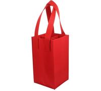 JEWEDECO Paquet à Vin en Feutre Rouge pour 4 Bouteilles Compartiment Intérieur Amovible et Poignée, Pliable et Réutilisable, pour Offrir ou Transporter