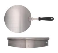 JEWEDECO Pelle à Pizza Ronde en Acier Inoxydable avec Manche en Plastique Outil à Découper la Pizza Polyvalent Résistant la Déformation Fabrication Maison