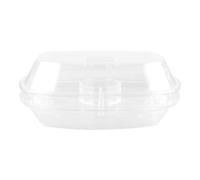 JEWEDECO Plateau de Service à Fruits en Plastique Couvercle, 4 Compartiments pour Apéritifs et Snacks, Résistant aux Chocs, pour Pique-niques et Rassemblements