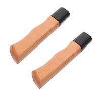 JEWEDECO Poignée de Couteau Cuisine en Bois Marron 2pcs Antidérapantes pour Réparation et Remplacement de Cutters en Préparation Alimentaire