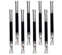JEWEDECO Rallonge de Crayon Lot de 8 en Acier Inoxydable Noir, Prolongateur Compact Double Tête Set de Pièces pour Allonger Crayons Facilement pour Bureau et École