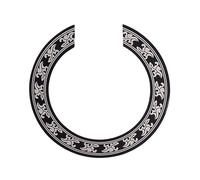 JEWEDECO Rosace de Guitare Acoustique en Pvc Noir 3 Pièces, Accessoires Décoratifs pour Trou de Son, Compatible Guitares Classiques et Acoustiques