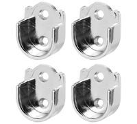 JEWEDECO Support Mural Lot de 4 Pièces 25mm en Alliage de Zinc Argentées, Protection Murale pour Tringle à Rideau Penderie pour Fenêtre et Armoire