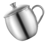 JEWEDECO Tasse à Café en Acier Inoxydable 700ml Base Plate Robuste et Design Simple pour Bureau et Maison, Tasse Multifonction pour Café et Soupe