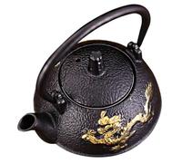 JEWEDECO Théière en Fer Rétro 0,3l Infuseur pour Maison, Isolation Thermique, Bouilloire Japonaise Traditionnelle en Fonte Noire