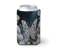 Jewel - Manchon isotherme en néoprène réutilisable pour boissons froides et boissons chaudes Motif papillon
