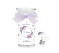 JewelCandle Maman - Bougie bijoux avec bracelet (argent) - 80 heures - Grande bougie parfumée (florale) - Cadeaux pour maman, anniversaire
