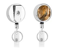 Jeweled Bobine de porte-badge tendance en métal robuste avec clip rétractable et corde en nylon de 68,6 cm pour infirmière et bureau