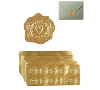 JEXOWIQ 100Pcs Autocollants de Sceaux d'Enveloppe de Coeur,Autocollants d'Invitations de Mariage Étiquettes de Sceaux de Relief Auto-Adhésives pour des Faveurs Invitation,Stickers Mariage