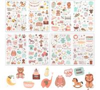 JEYORZY Lot de 408 Autocollants DIN A4 - Scrapbooking pour Enfants et Bébés avec Album Photo (Marron)