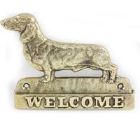 Jezevčík - plaque de porte avec chien, plaque de bienvenue en laiton, plaque exceptionnelle avec l'inscription « Welcome » de la marque Art-Dog