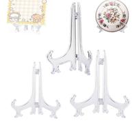 JFangZHZH Supports d'Affichage en Plastique,3 pièces Petit/Moyen/Grand Chevalets Présentoirs Chevalet de Table Porte Plat Pliable Support Photo,Porte Assiette Décoratif