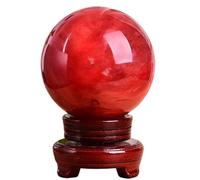 JFGCTYHXY Boules de Cristal, Boule de Cristal Rouge en Pierre Fusion, Boule guérison énergétique, Sculpture Artisanale Reiki, 18 cm/7,1 Pouces(20cm/7.9in)