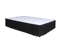 JFNKLFG Jupes de Table Jupes de Table en Tissu Soie glacée, Nappe plissée Blanche Transparente for fête Mariage, Jupe d'anniversaire(Black,H110xL300CM)