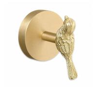 JfwuHap HwrtYeg Crochets en forme d'oiseau - 1 crochet en laiton pour serviette, peignoir, support mural sans perçage, acier inoxydable et finition laiton brossé, idéal pour salle de bain et cuisine