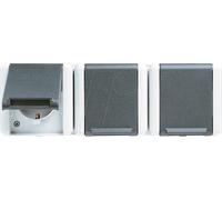 Jung 8230 W Prise triple pour locaux humides en saillie horizontale IP44 gris clair/gris foncé WG800