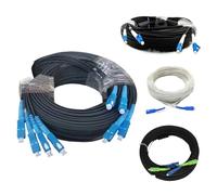JGFDHKY Cordon de raccordement en fibre optique extérieur 100-200 m monomode SM FTTH cordon de raccordement 1/2/4 noyau (100 m 1 noyau noir, FCA-FCA)