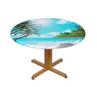 JGHHOUN Nappe ronde imprimée sur le thème de l'océan tropical, pour salle à manger, fête de mariage, extérieur, maison