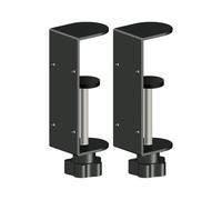 Jhanw Lot de 2 pinces en C noires robustes de 2,5 cm pour bureau et table, plage de serrage de 7 à 10,2 cm, 2 trous de montage, pinces d'établi en métal (10,2 cm)