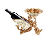 JHAUAI Porte-bouteille de vin décoratif, support de table, 29 x 16,5 cm | Résine acrylique, bac de rangement intégré, gaufrage classique, pour salle à manger, porte-bouteilles de bar