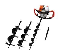 JHAUAI Tarière à essence 52 cc 2,4 CV 1,46 kW pour clôture jardin | Moteur 2 temps, double poignée ergonomique, foret en acier au manganèse, économie de carburant, pour les plantations et les