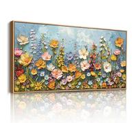 JHHUAMO Tableau Decoration Murale Salon, Grand Moderne Cadre Tableau Mural Décoratif Maison, Impression sur Toile Vegetale Naturelle Fleurs Colorées pour Chambre Bureau Salle 73x146 cm