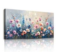 JHHUAMO Tableau Decoration Murale Salon, Grand Moderne Tableau Mural Décoratif Maison, Impression sur Toile Vegetale Naturelle Fleurs pour Chambre Salle Bureau 73x146 cm
