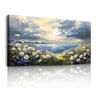 JHHUAMO Tableau Decoration Murale Salon, Grand Moderne Tableau Mural Décoratif Maison, Impression sur Toile Paysage Mer Vegetale Naturelle pour Chambre Bureau Salle 73x146 cm