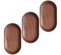 JHKNNK 3 Pièces Plateau en Bois Ovale Assiette en Bois Délicat Forme Ovale pour Stockage des Aliments Présentation de Dessert Accessoire Photo Maison et Loisirs