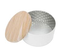 JHKNNK Boîte à Gâteau en Métal Boîte de Rangement pour Pâtisseries en Tôle et Bois Pratique pour Mariage et Fête