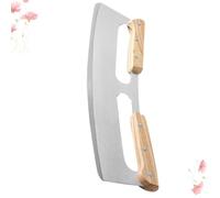 JHKNNK Coupe-pizza Design à Bascule en Acier Inoxydable pour Coupes Nettes et Précises Double Manche en Bois Outil pour Découper Pâte et Pizza Maison