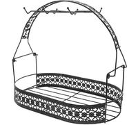 JHKNNK Étagère de Rangement Support à Tasse Café en Fer Noir 6 Crochets et Panier Filaire Style Européen Simple et Élégant pour Organisation Murale