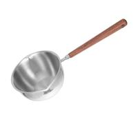 JHKNNK Louche à soupe en acier inoxydable avec manche en bois et double bec verseur pour service précis de sauces et ragoûts en cuisine
