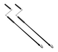 JHKNNK Poignée Extérieure en Métal Noir 2pcs, Canne à Manivelle Robuste pour Auvent Rétractable Extérieur, Usage Terrasse et Rideaux Extérieurs