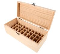 JHKNNK Présentoir à Huiles Essentielles en Bois Naturel, Boîte 40 Compartiments pour Flacons, Coffret de Rangement Adapté pour Spa, Maison et Boutiques