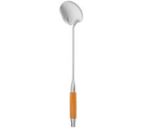JHKNNK Spatule Wok Inox avec Manche en Bois Résistant à la Chaleur, Ustensile Polyvalent pour Cuisine Asiatique et Sauté, Cuillère à Frire Anti-brûlure avec Design Sans Soudure