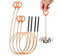 JHOSFA Furet Déboucheur Canalisation 4 Pièces Flexible et Incassable pour Évier Lavabo Douche Baignoire Toilette Égout Débouchage Manuel Efficace des Bouchons Cheveux et Graisse Mini Furet Plombier