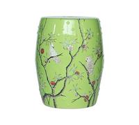 JHPfdhDTR Tabouret Tambour en céramique, Tabouret de Tambour en céramique Fleur et d'oiseau Pays(Green)