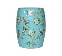 JHPfdhDTR Tabouret Tambour en céramique, Tabouret de Tambour en céramique Fleur et d'oiseau Pays(Light Blue)