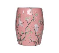 JHPfdhDTR Tabouret Tambour en céramique, Tabouret de Tambour en céramique Fleur et d'oiseau Pays(Pink)