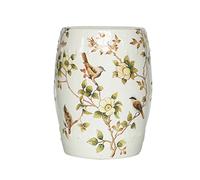 JHPfdhDTR Tabouret Tambour en céramique, Tabouret de Tambour en céramique Fleur et d'oiseau Pays(White)
