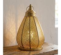 JHY Design Lampe à suspendre vintage marocaine en métal alimentée par piles 30 cm de haut Lanterne sans fil pour salon, chambre à coucher, mariage, fête, jardin, salon, extérieur, intérieur, balcon