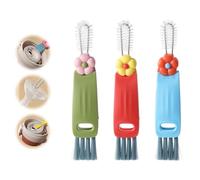 Ji liangli Brosse de Nettoyage Multifonctionnelle,3 PCS Brosse de Nettoyage 3 en 1 Petite Brosse pour Gourde Bouteille en Verre Tasse Goupillon et Écouvillon pour Bouchon Nettoyeur de Gourde