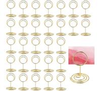 Ji liangli Lot de 30 supports de table dorés ronds,porte-noms de table,porte-photos à pince,portes-photos sur pied,portes-cartes de table pour mariages,pour mariage,banquets,fêtes et Saint-Valentin