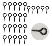 Ji liangli Vis à Oeillet 30mm,25 PCS Vis à Œillet Pitons à Visser en Métal Zingué Viss à Anneau Crochets à Oeil pour Fixation sur Bois Câbles Décoration Intérieure et Extérieure Hamacs et Stores