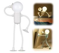 JIABAOZ Lampe de Nuit Amusante avec Ventouse, Lampe Créative en Forme de Personnage, Petite Lampe de Bureau LED Polyvalente, Décoration de Noël (White)