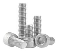 JIADEXIN 20 Pièces Vis Cylindriques à Six Pans Creux M6 x 16mm - Boulon Hexagonal Filetage Complet Vis en Acier Inoxydable A2 V2A, Argent